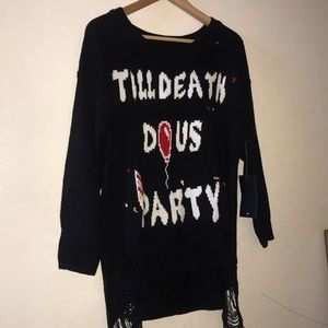 NWT UNIF "Till death do us party" knitted sweater